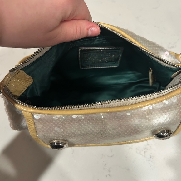 Coach x Poppy Sequin Shoulder Bag with Yellow Trim-LIMITED EDITION - Picture 11 of 13